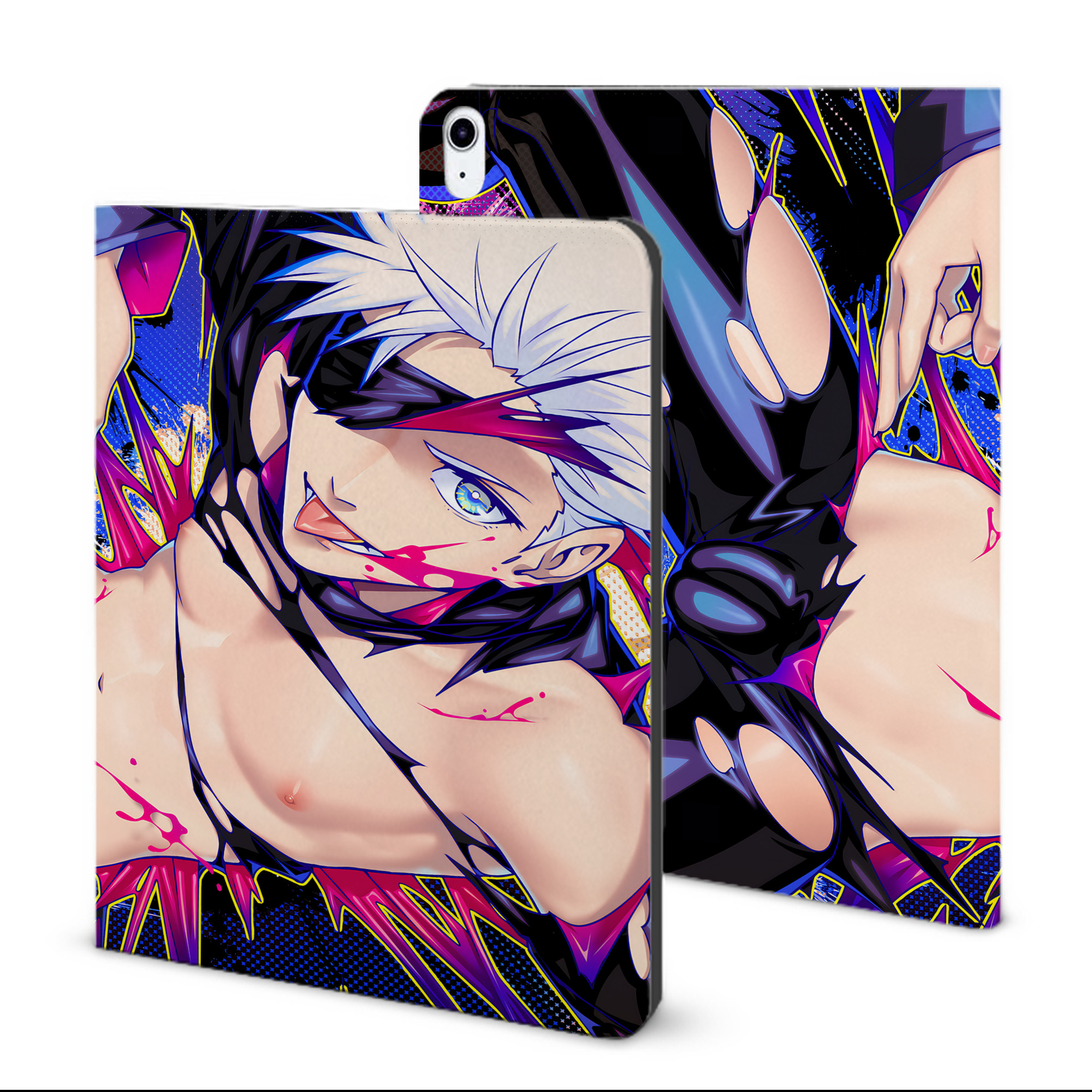 （画像用） 呪術廻戦 Jujutsu Kaisen IPad ケース ブック型 PUレザー TPU 耐衝撃 軽量 薄型 ペン収納なし 全面保護 IPad 各モデル対応